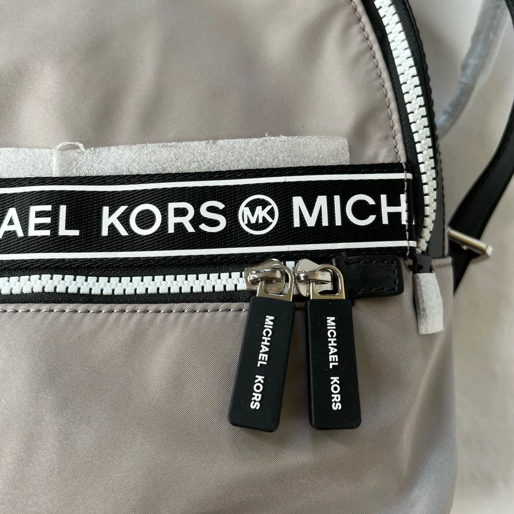 Michael Kors Kenly Medium Nylon Backpack, Pearl Grey NWT - Image 2