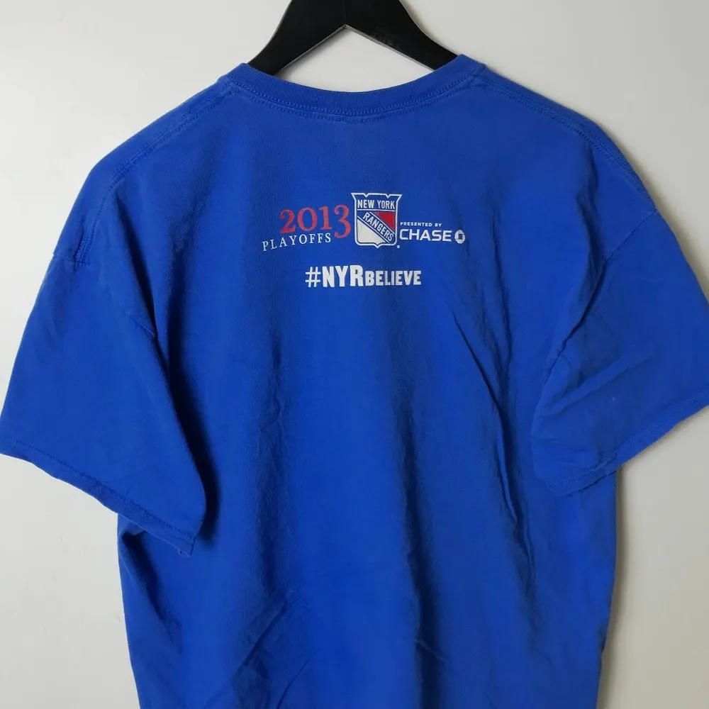 2013 New York Rangers Believe In Blue T Shirt Playoffs Hockey Team Graphic XL - Image 13
