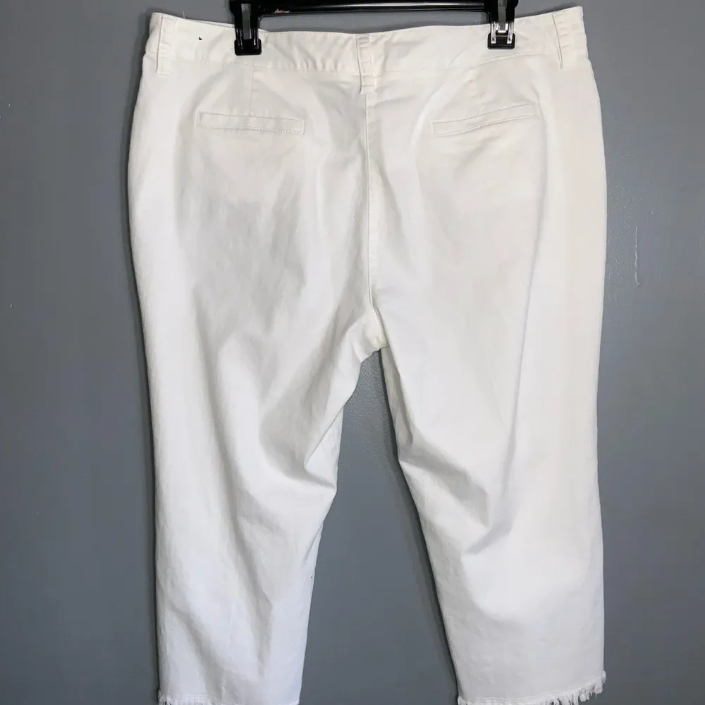 White Zac & Rachel Fringe Capri High Waist Lightweight Plus Size 16 - Image 12