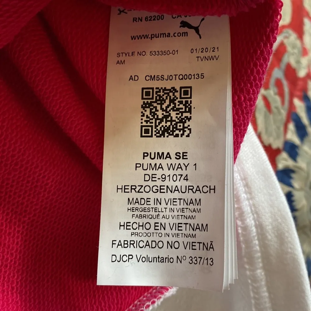 Puma Sweatshirt City Lights Track Hoodie Cotton Black Beetroot purple M NWT - Image 6