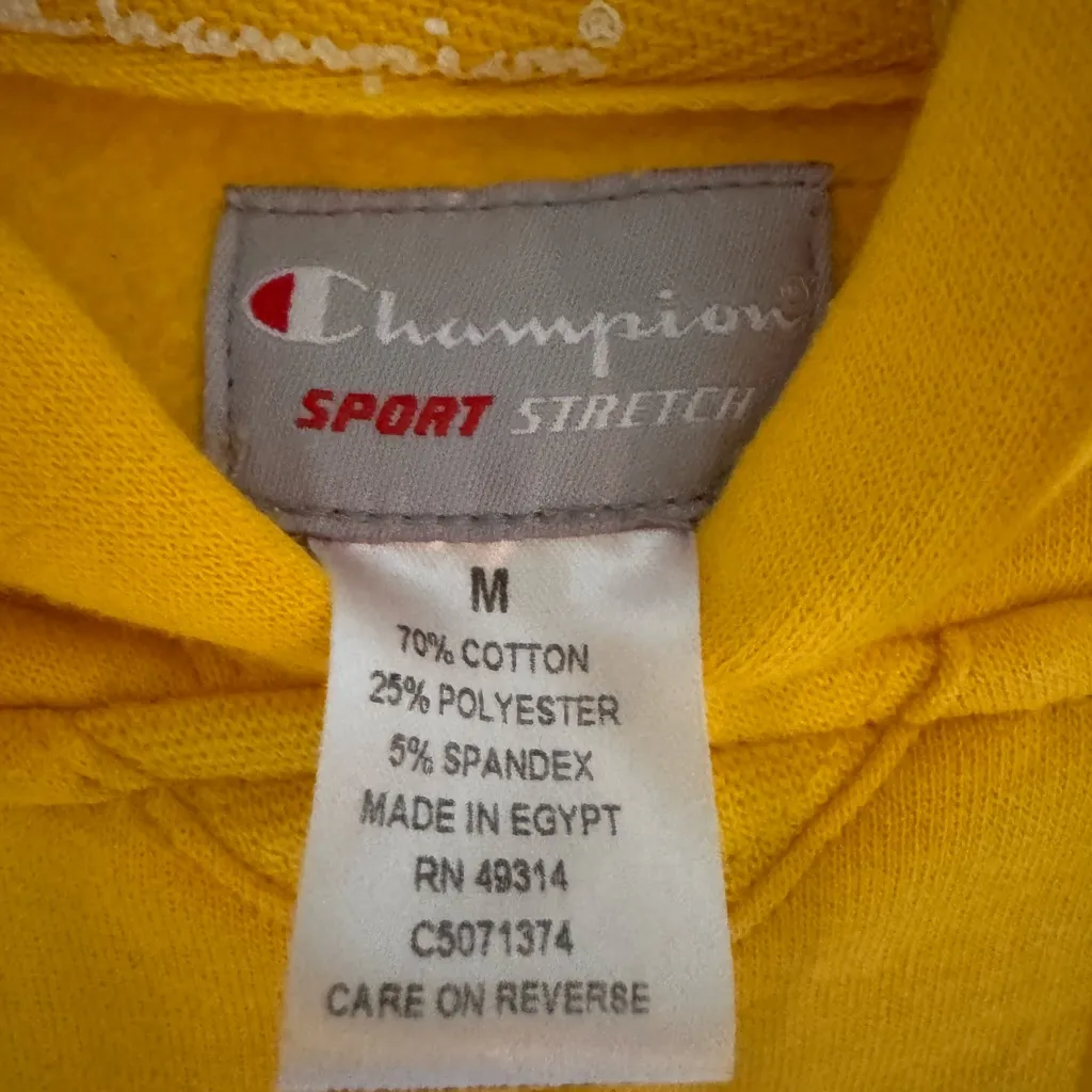 Yellow Champion Sport Size M Michigan Wolverines Hoodie - Image 3