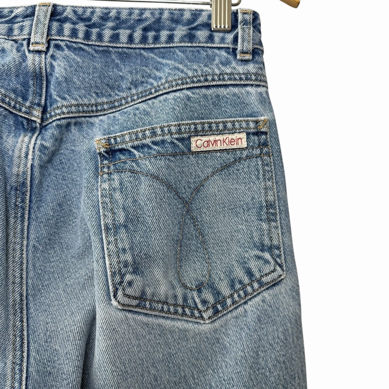 VTG 90s Calvin Klein Jeans Womens 26 Mom Straight Leg High Rise USA 100% Cotton - Image 5