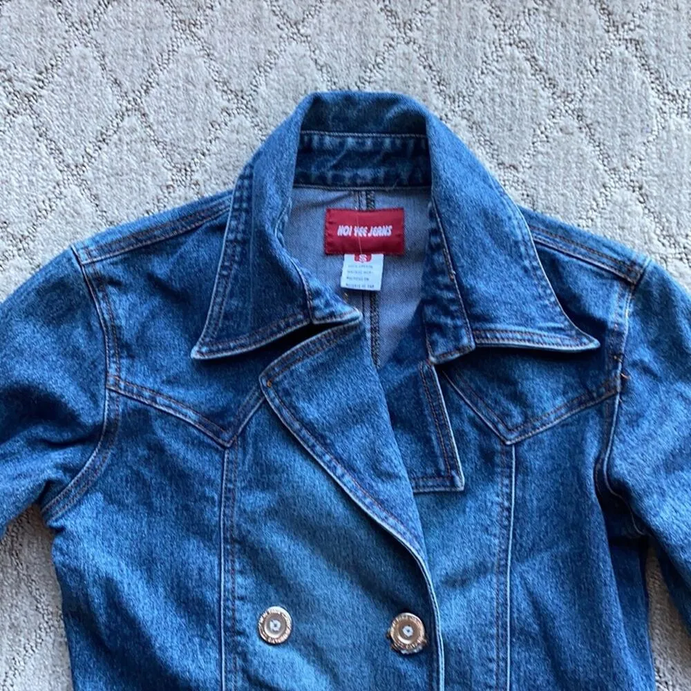 HOI YEE JEANS Y2K denim dress lots of stretch western size S 90s NFR - Image 3