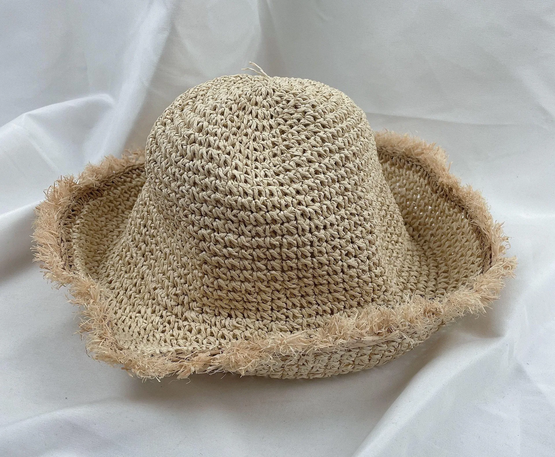 Summer Straw Beach Bucket Hat Tan - Image 2