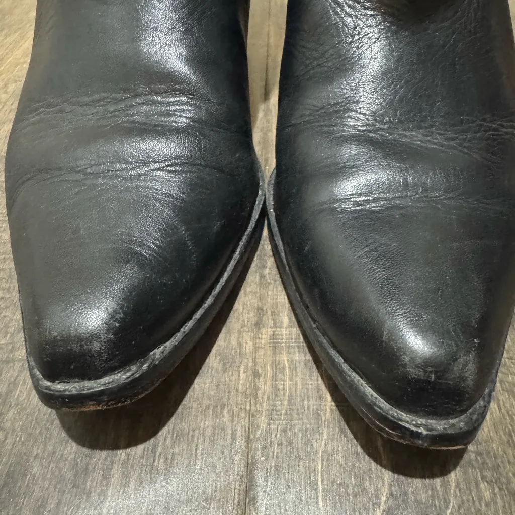 Dingo Black Woven Leather Western Cowboy Boots Women’s 9M Pointed Toe - Image 8