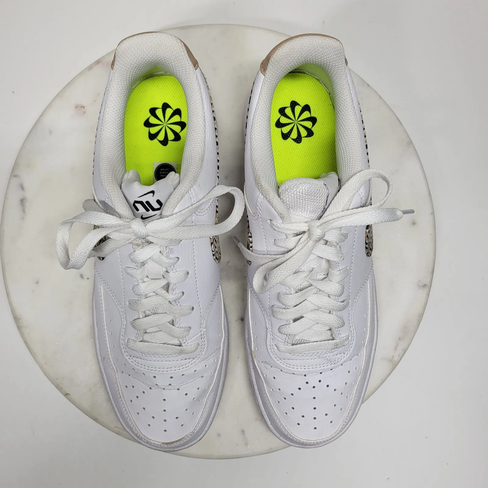 Nike Court Vision Low Next Nature x United Sneakers Womens 11 White Tan Leather - Image 7