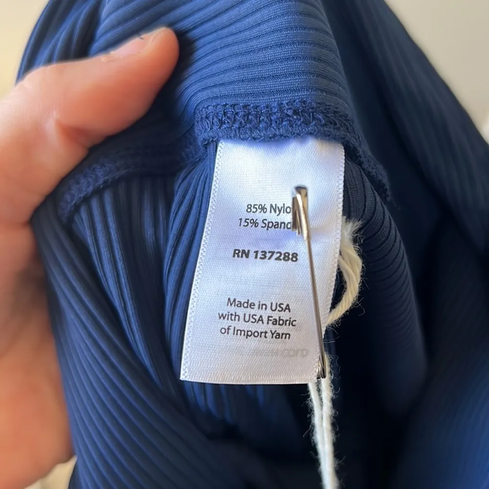 NWT Year Of Ours Navy Blue Ribbed Football Leggings Size XS - Image 4