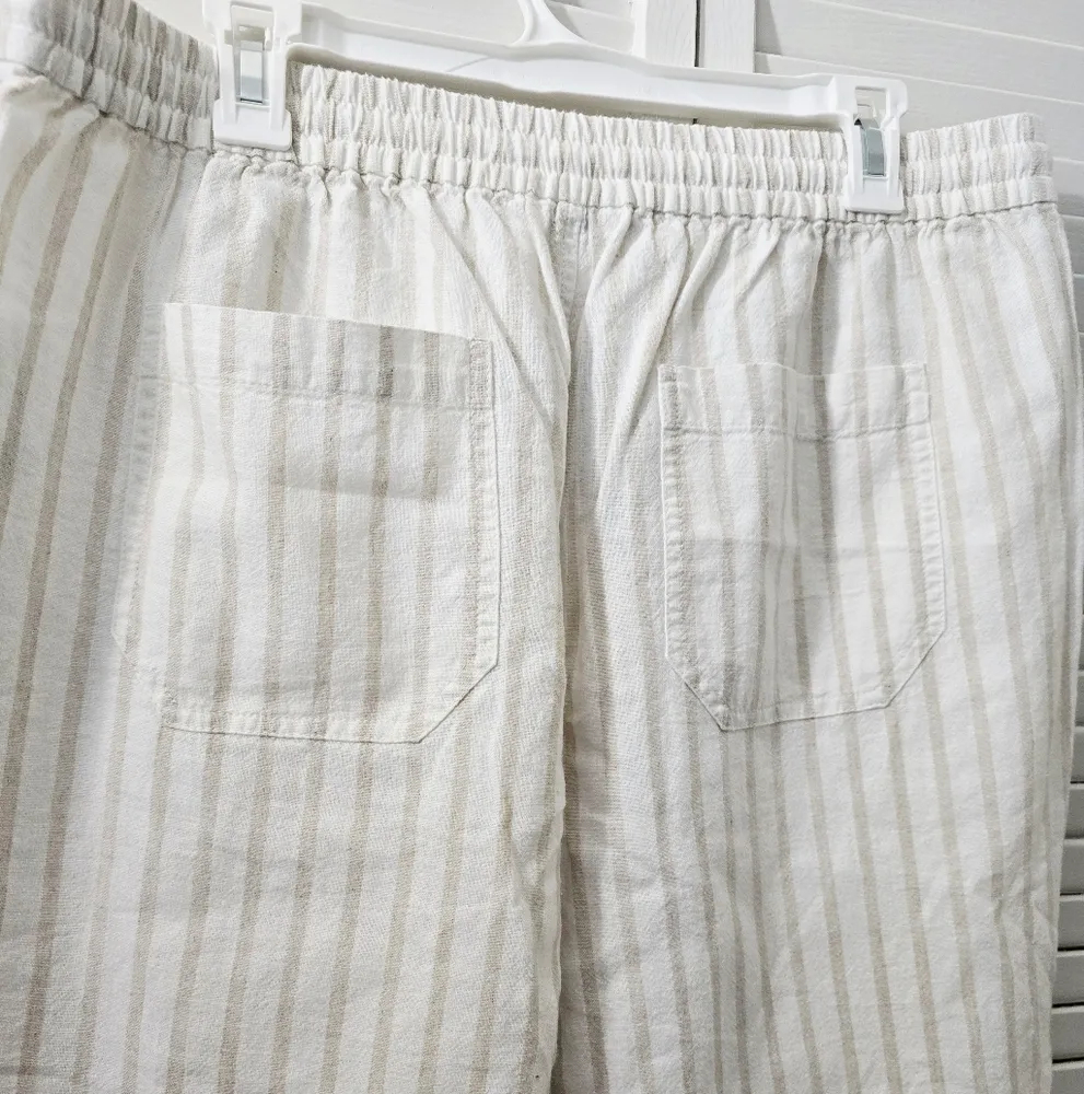 J.Crew Soleil pant in striped linen Size L - Image 6