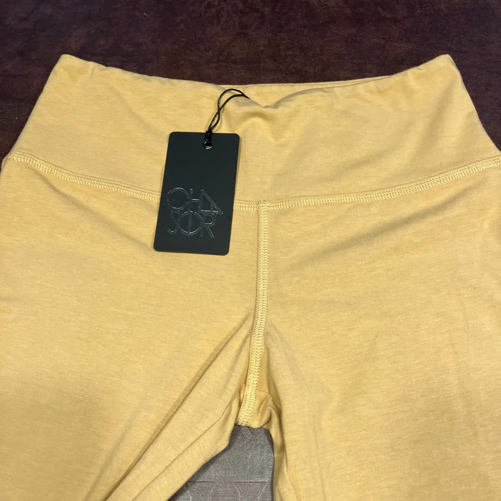 New Chaser Mid-Rise Tan Leggings Womens‎ Small Lounge Soft Neutral Minimalist - Image 5