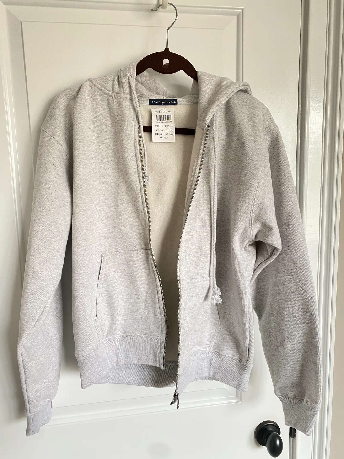Brandy Melville Gray Christy Hoodie - Image 2