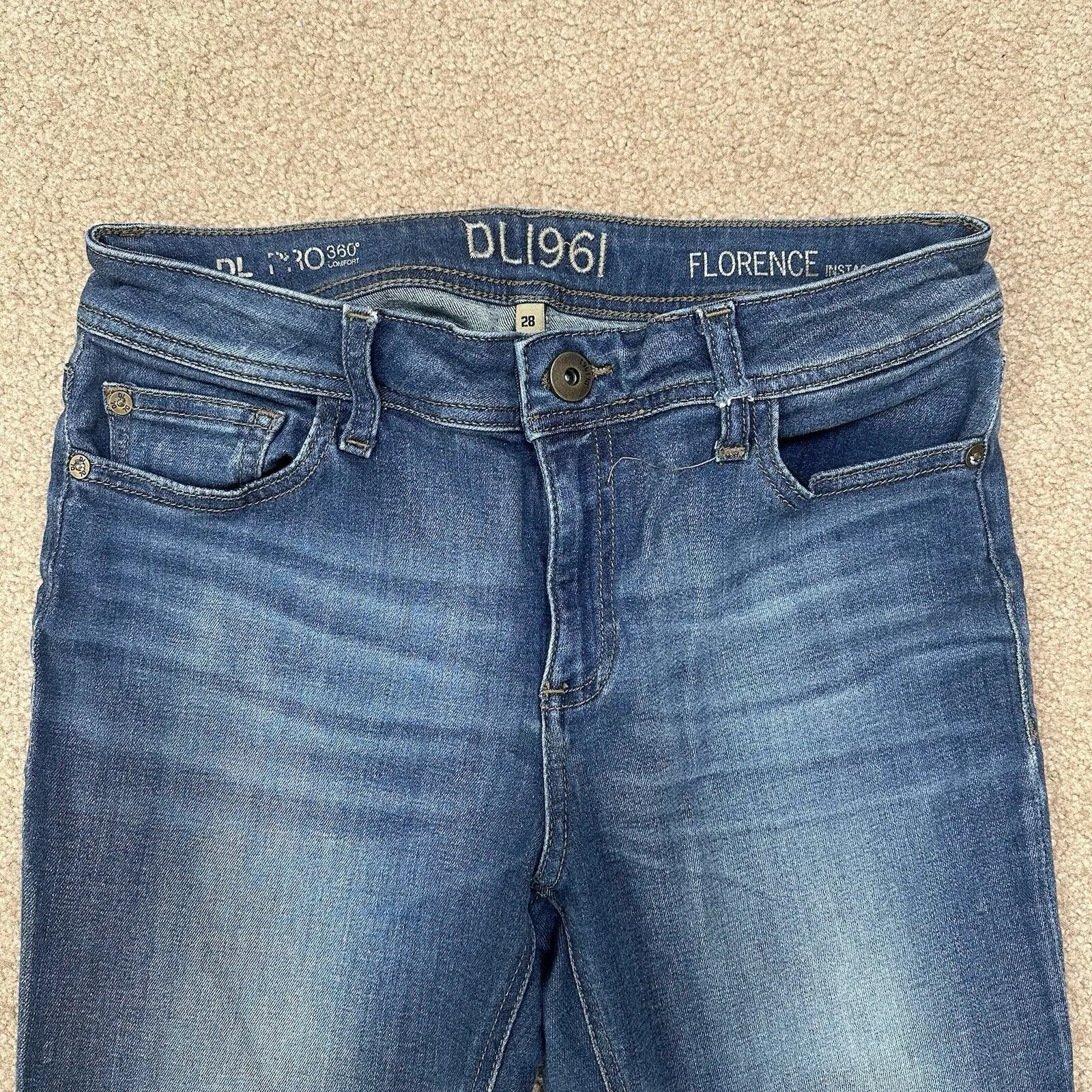 DL1961 Jeans Florence Ankle Skinny Mid Rise Blue Medium Wash Skinny Sz 28 - Image 3