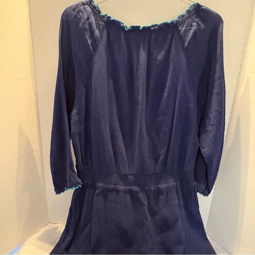 Old Navy Navy Blue Dress with Teal Embroidery - Image 7