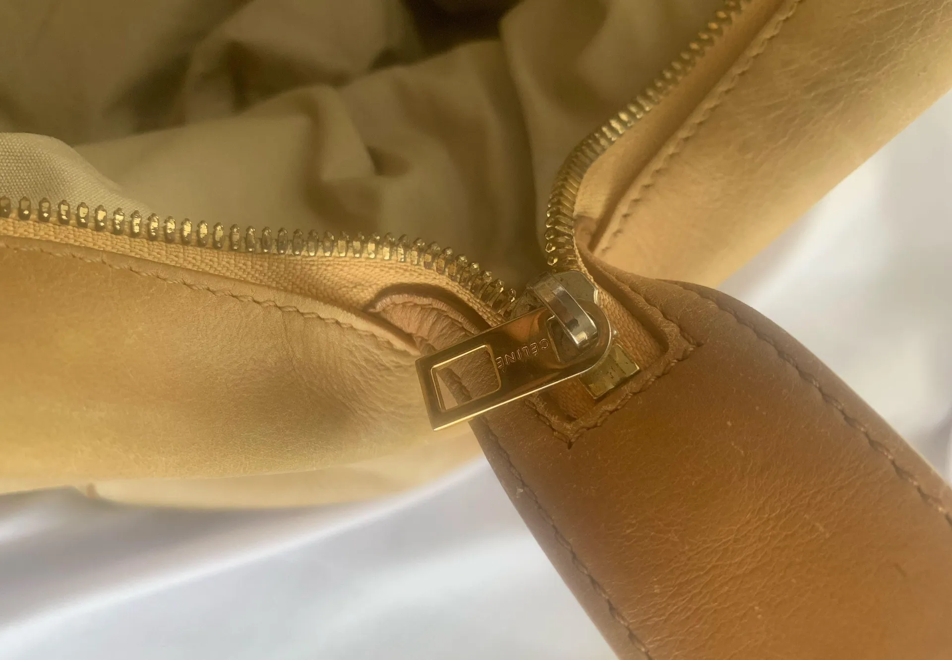 Authentic  Paris Oversized Beige Tote - Image 6