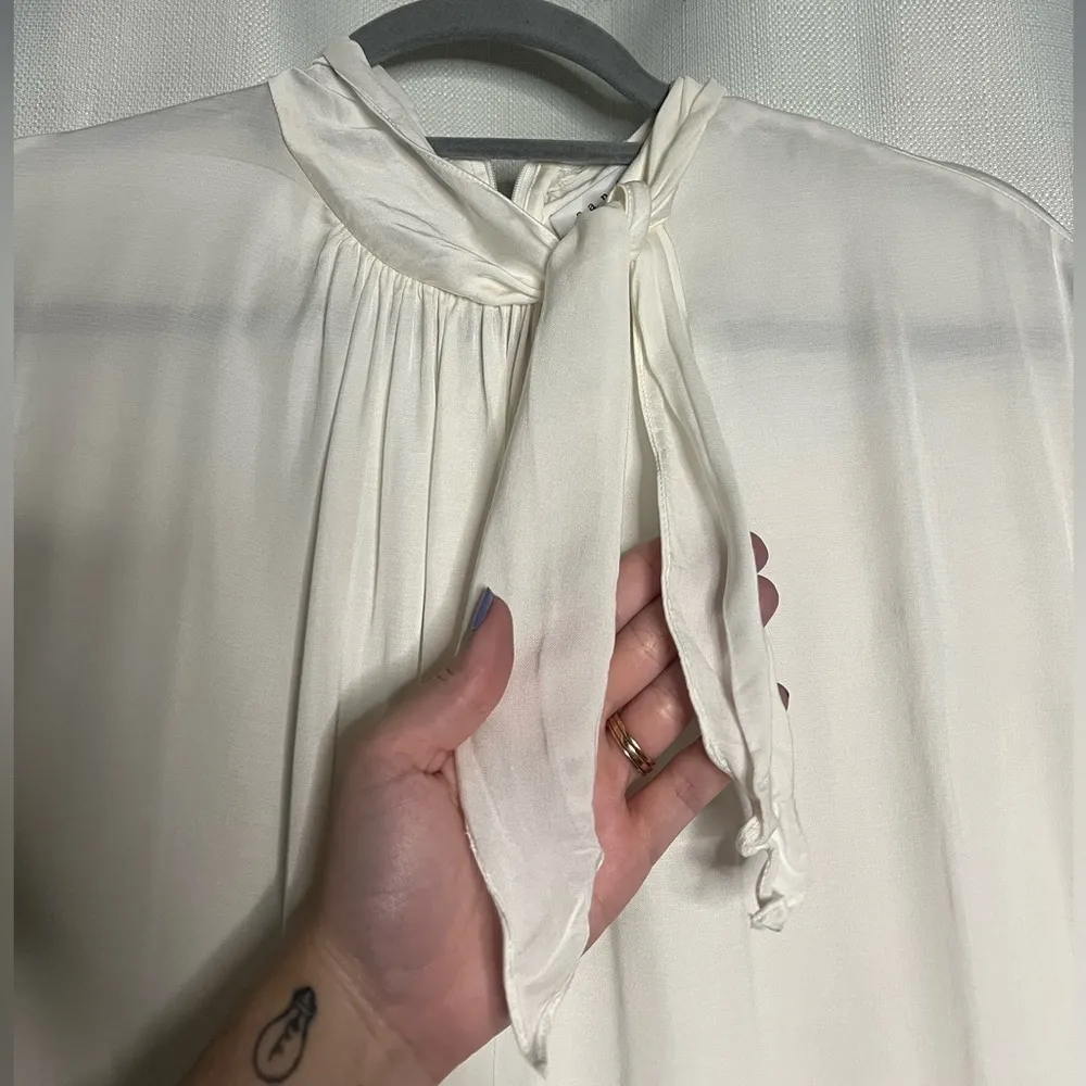 Sandro Paris White Courbe Studded Blouse Medium - Image 6