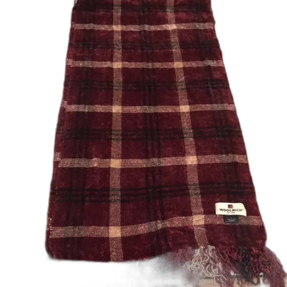 Woolrich cranberry plaid scarf wrap soft cozy cute ladies - Image 7