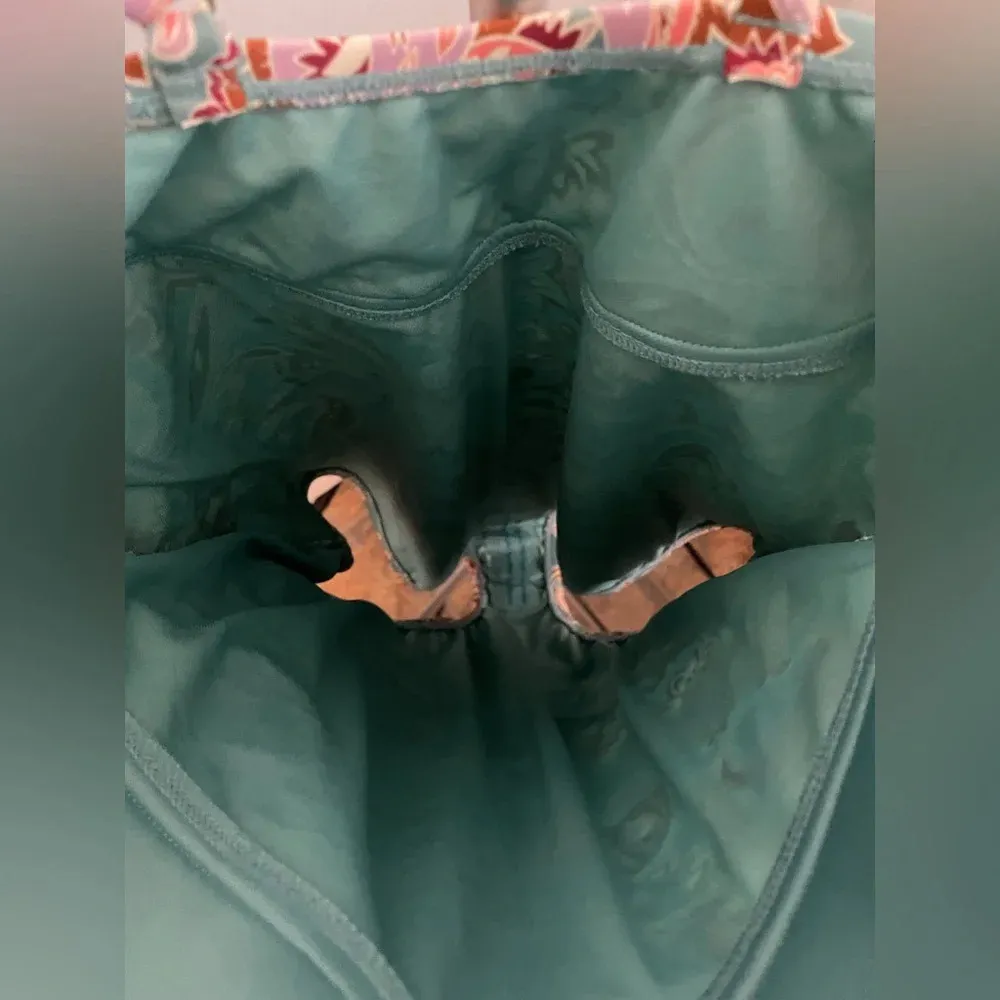 Shade & Shore Women's Shirred Bandeau One Piece Swimsuit Paisley large 12-14 - Image 9