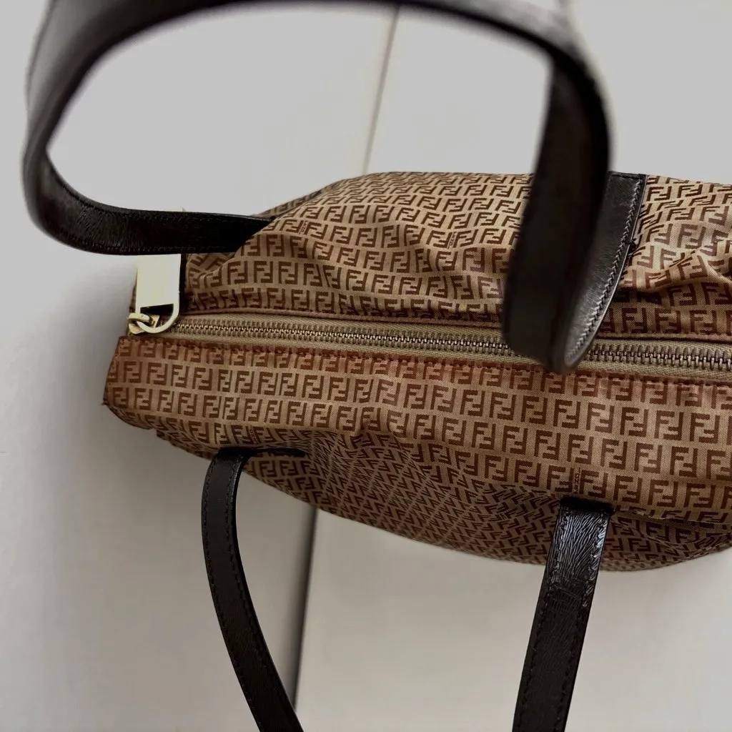 Authentic Fendi Zucca monogram tote bag nylon/leather - Image 6