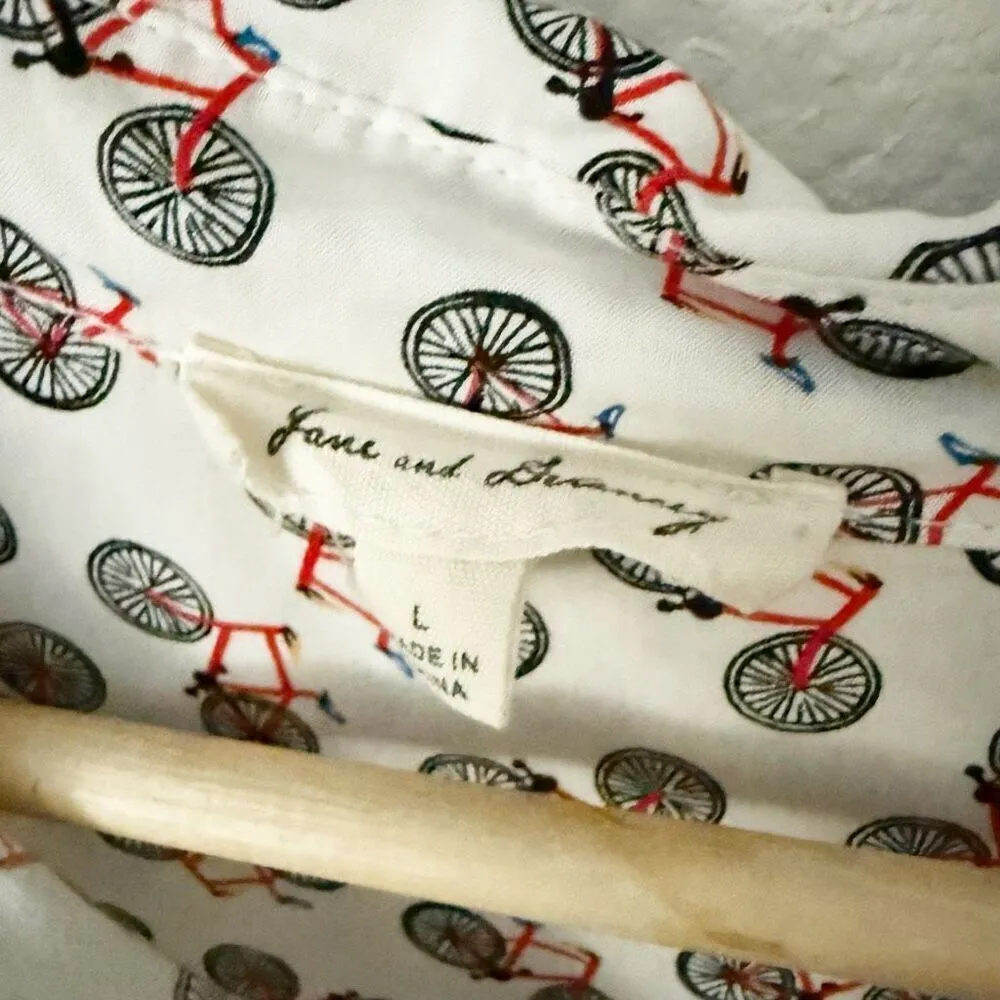 JANE & DELANCEY x ANTHROPOLOGIE | Lightweight Bicycle Button Blouse | Large - Image 4