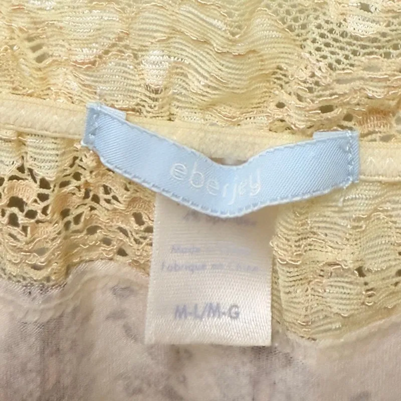 Y2K Babydoll Lace Mesh Floral Bow Tie Coquette Blouse‎ Top Medium - Image 4