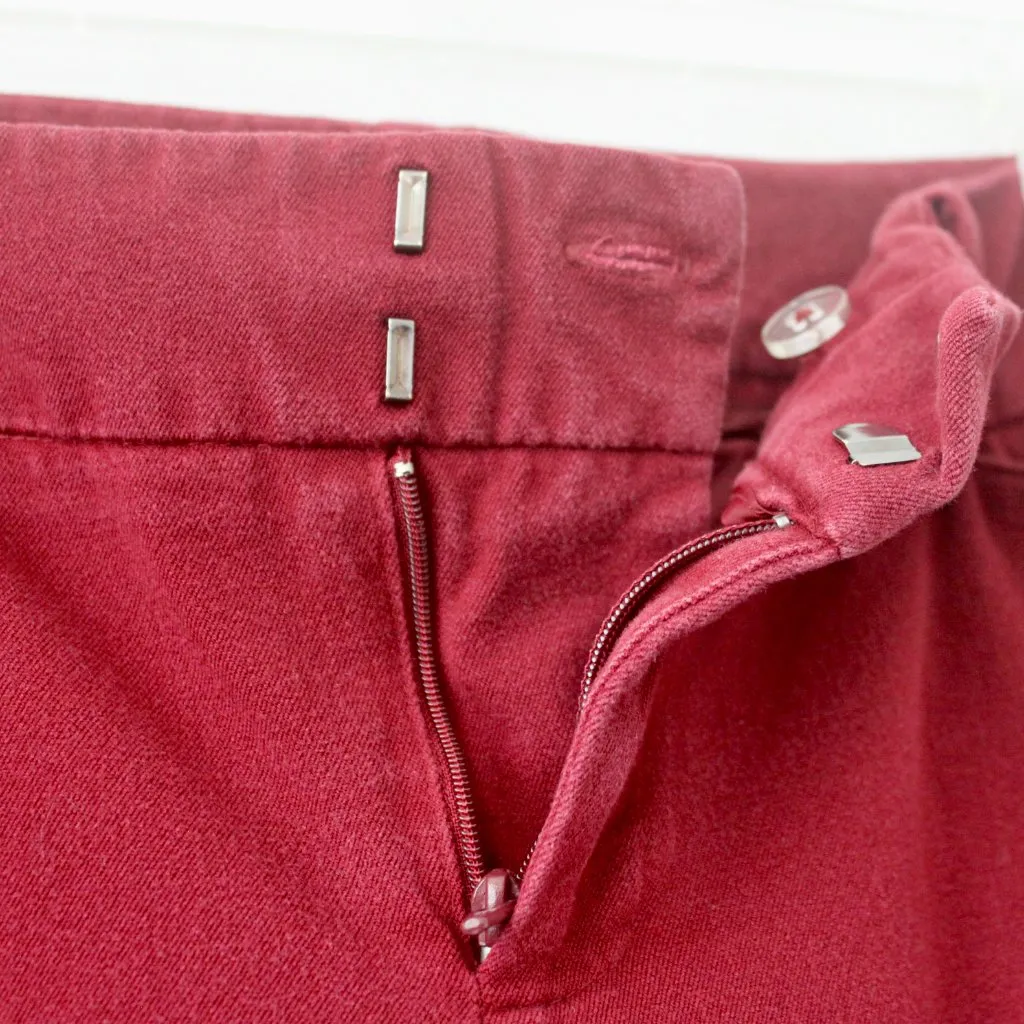 Merona Cotton Raspberry Burgundy Red Stretch Modern Cropped Ankle Pants 4 - Image 4