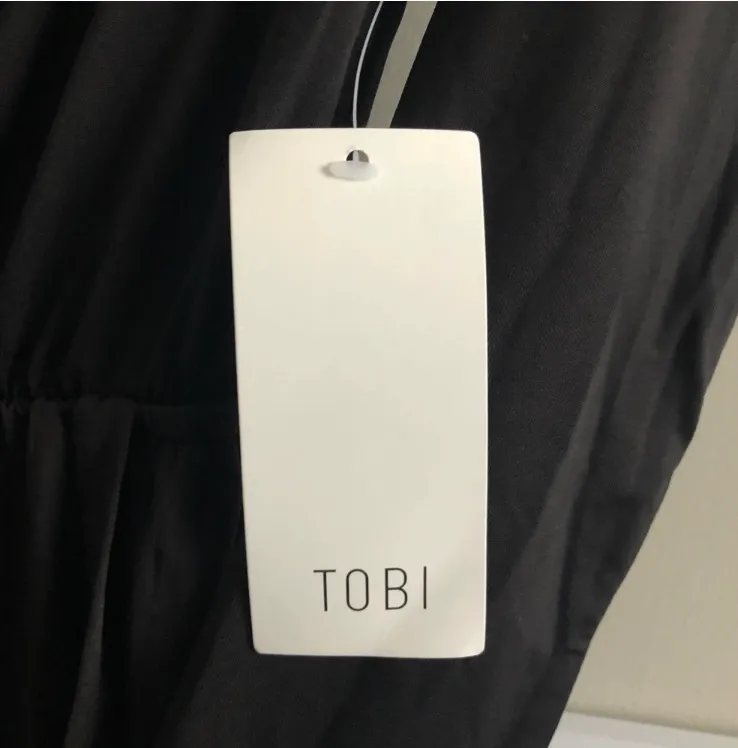 Black Plunging Deep V Wrap Dress XS - Image 7