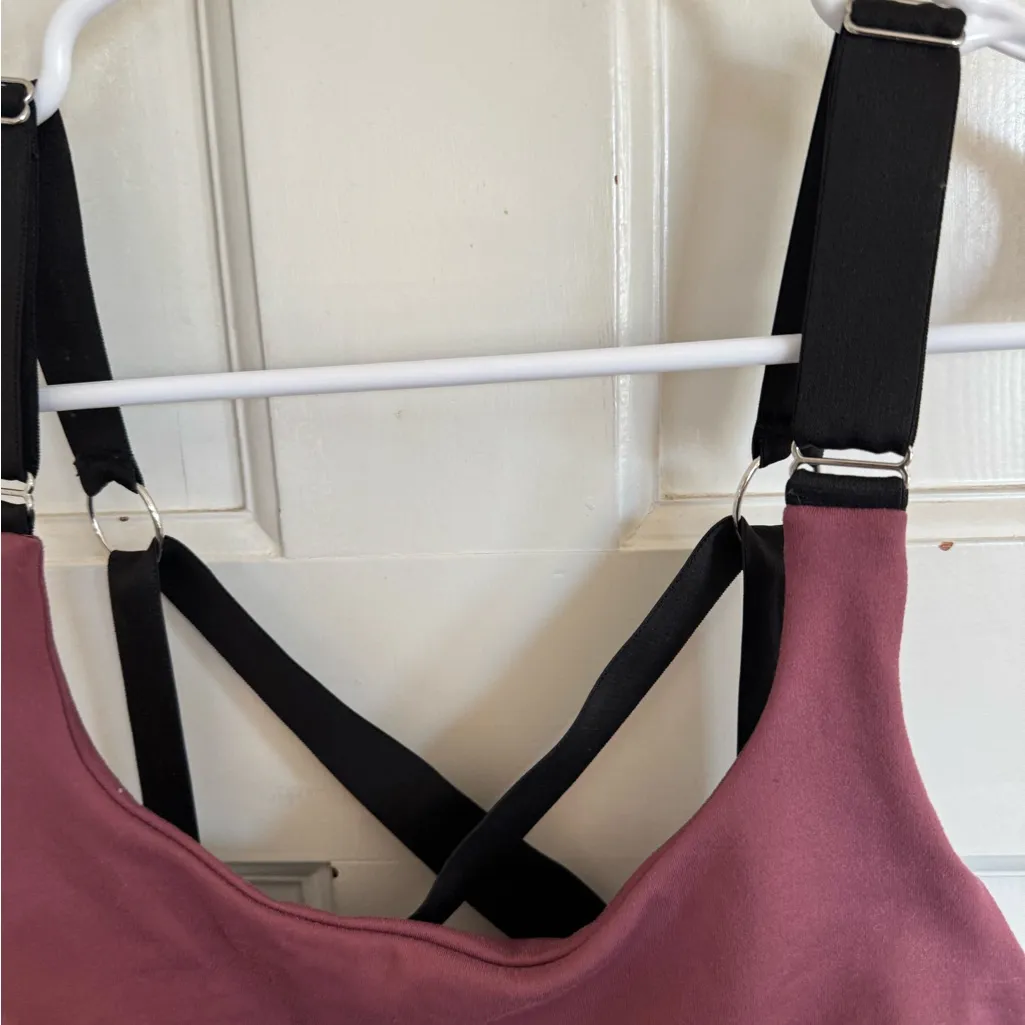 Bombshell Sportswear dark mauve banded sports bra size medium - Image 2