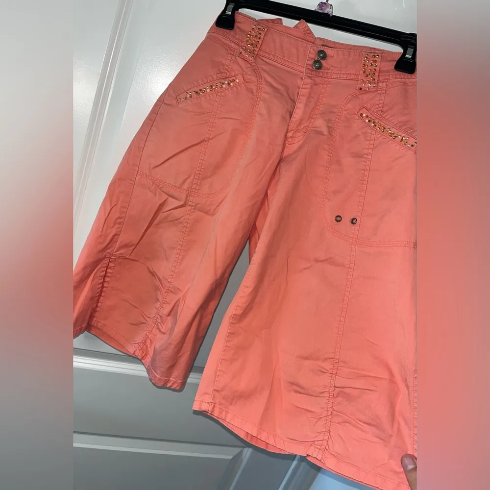 Candie’s Y2K Vintage Crystal Bead Lace Up Sparkle Cargo Utility StyleShorts Sz 9 - Image 8