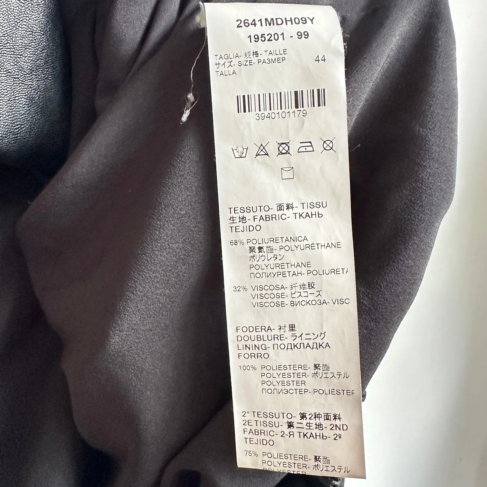 MSGM Faux Leather Sz 10 Large Snake Print Bomber Jacket IT 44 Black Red Designer - Image 10