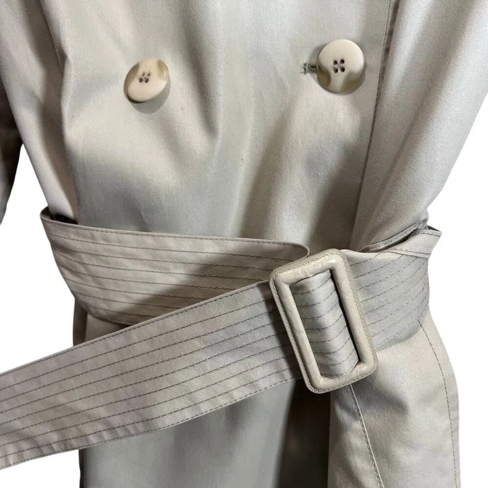 VTG London Fog Maincoats Double Breasted Trench Coat Size 8R Belt Made in USA - Image 5