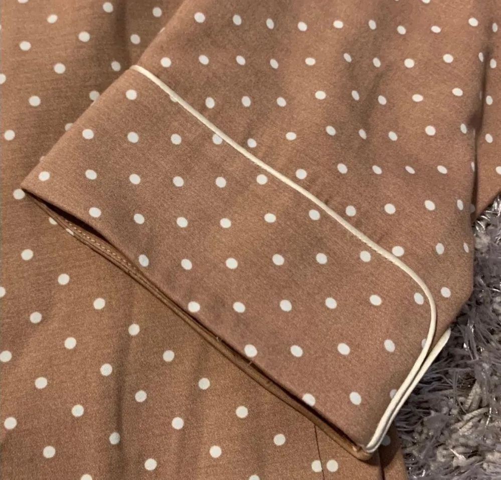 FRAME Polka Dot Smoking Jacket Robe - Image 5