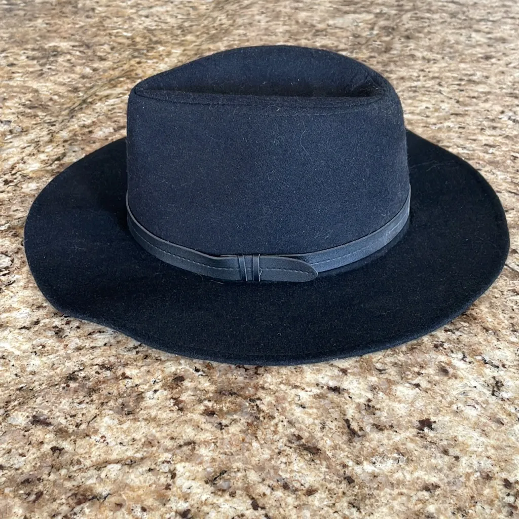 World Market Black Wool Felt Hat Padded One Size - Image 5