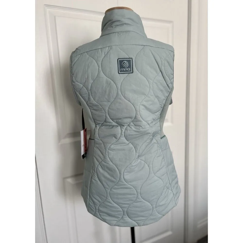MPG Sports Womens Winter Polar Insulated Mixed Media Tech Vest Cold Mint Size S - Image 3
