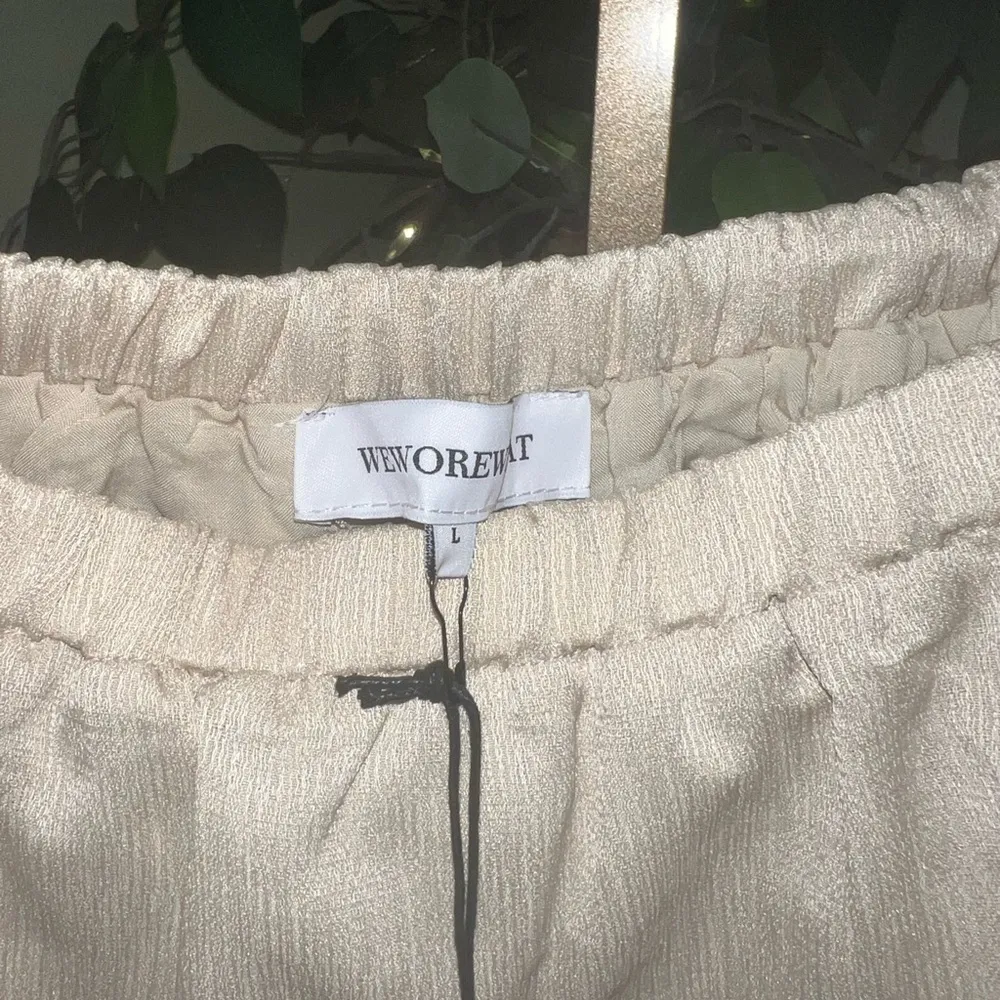 WE WORE WHAT Crinkle Chiffon Tiered Mini Dress NWT Size Large - Image 7