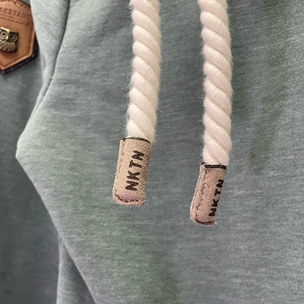 Naketano Hoodie Leaf Green Melange Fleece Cowl Neck Pullover Women’s Size Small - Image 15