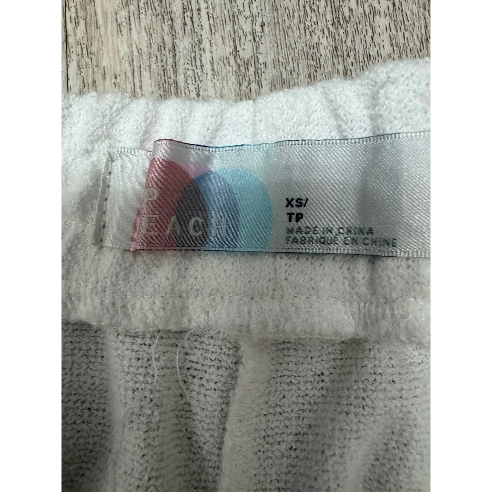 Free People Beach White Terry Cloth Dolphin Shorts XS TP‎ Elastic Waist Pocket - Image 3