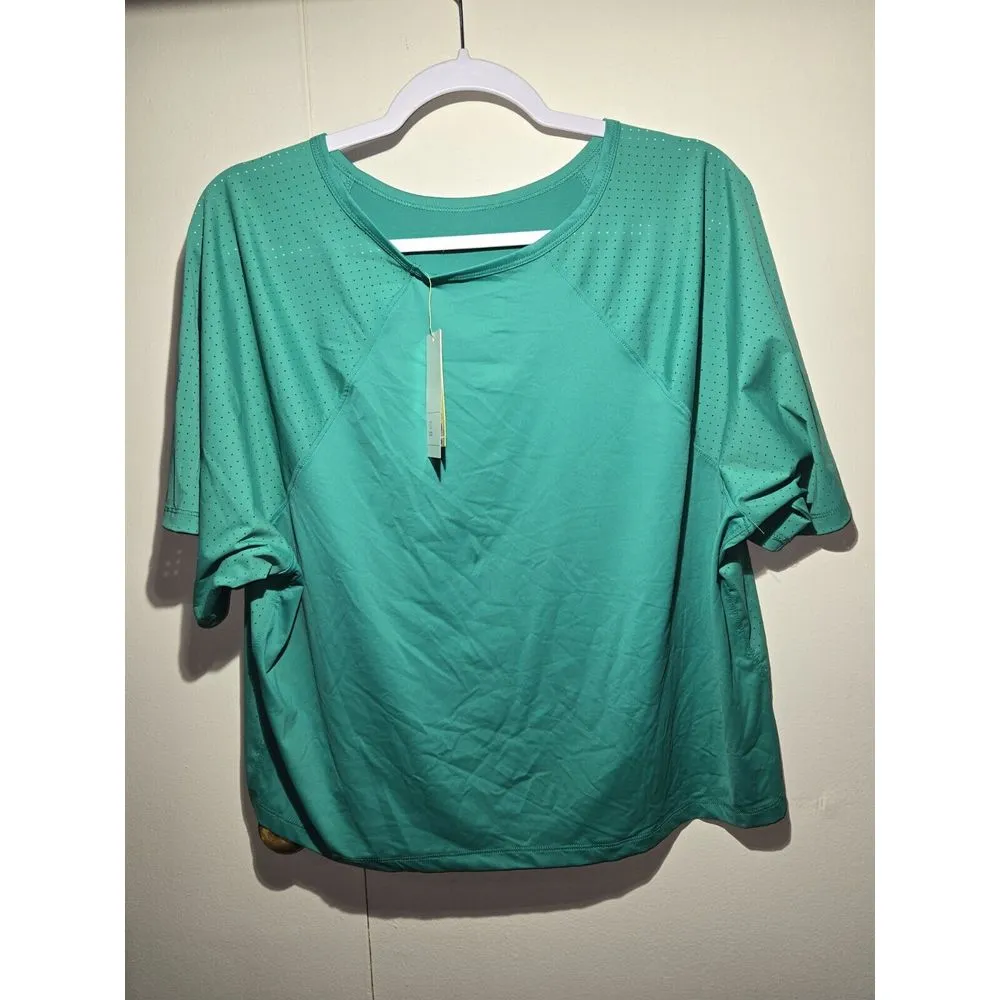 All In‎ Motion Shirt Athletic Ladies XXL Teal Green Short Sleeve Shirt NWT - Image 2