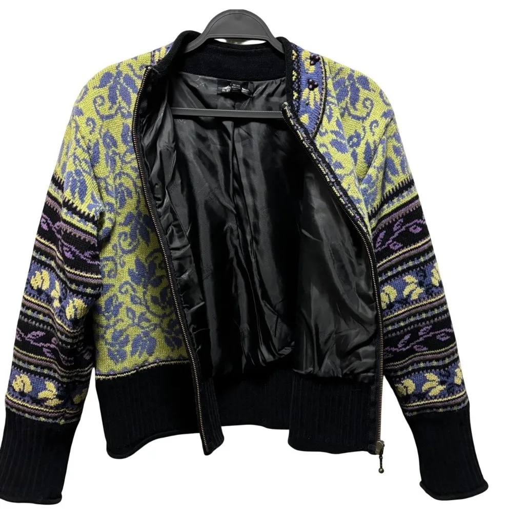 Vintage Icelandic Design Wool Blend Cardigan Sweater Jacket Lined Size M Green Size M - Image 3