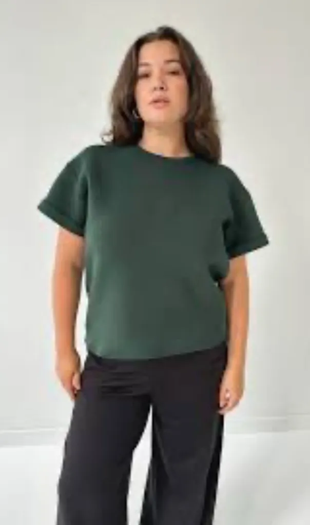 Leze The Label Women's Teal Top. Size - Image 2