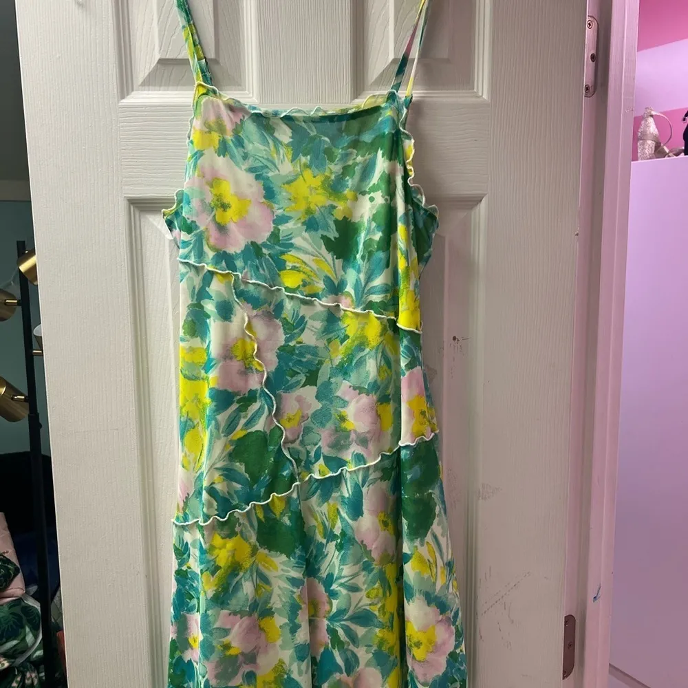 Wild Fable Floral Mini Dress - Green and Yellow - Image 2