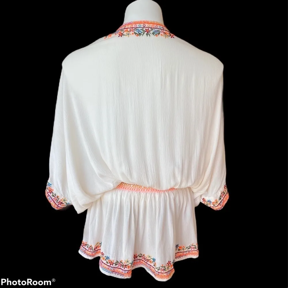 ALTAR’D STATE Bohemian Embroidered Swimsuit Cover Or Blouse Size M NEW - Image 5