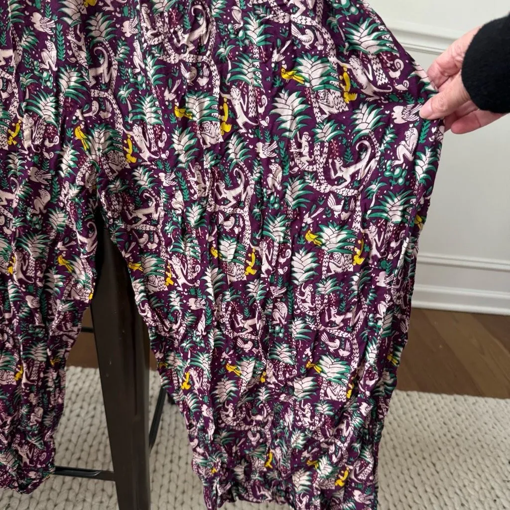 We Be Bop Purple Monkey Print Overalls Romper Jumpsuit OSFM Size M - Image 8