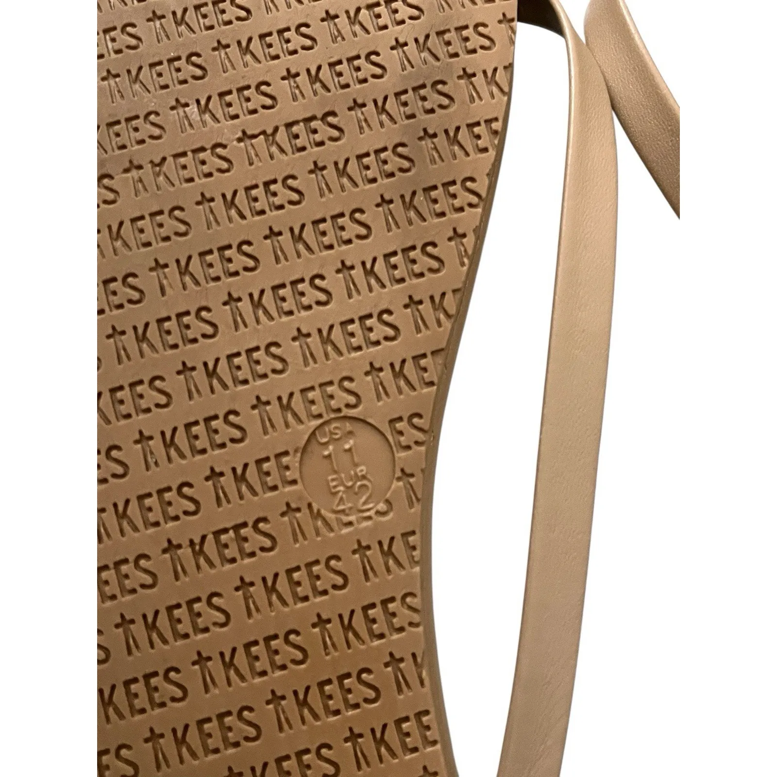 Tkees Riley Nude Criss Cross toe flip flops Sz 11 Cocobutter Sandals Minimalist - Image 6