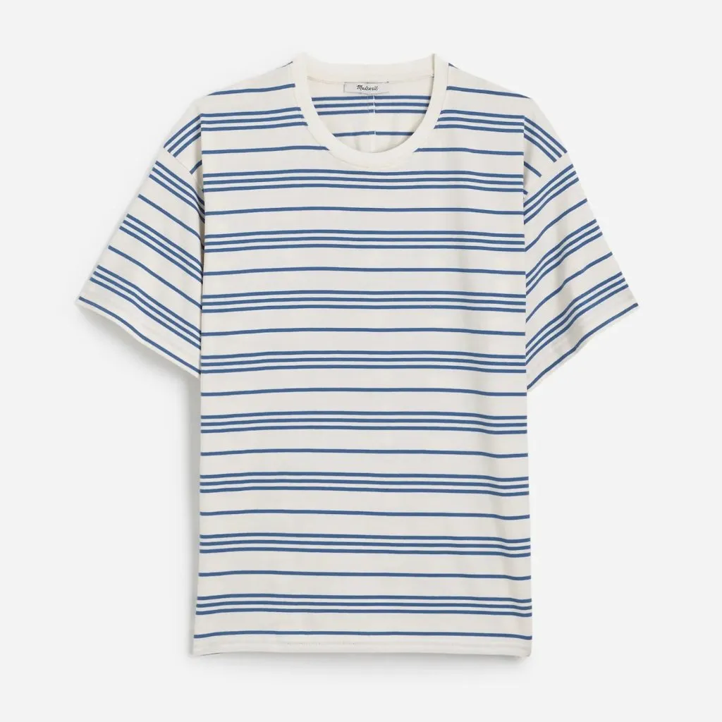 Madewell Cotton Relaxed Oversized Tee in Lighthouse, Size Large - Image 6