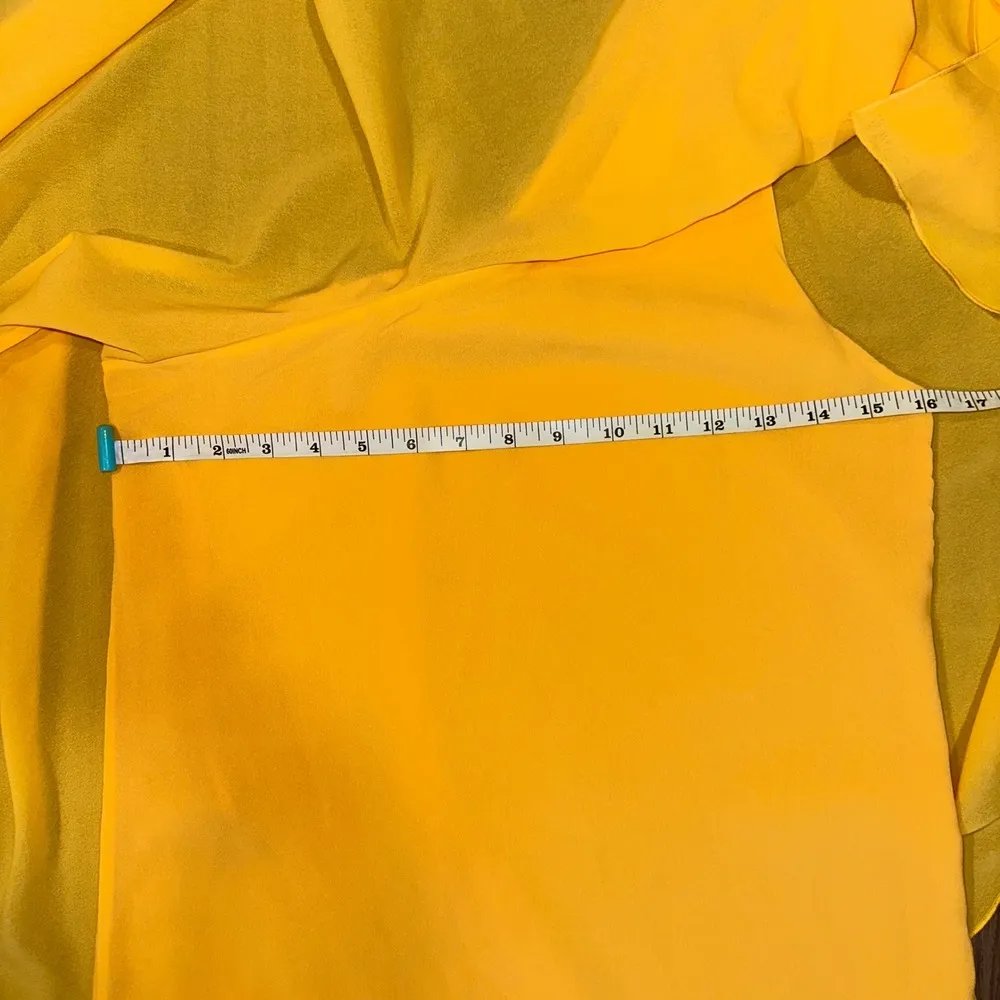 Alice + Olivia One Shoulder Dress Ruffle Party Cocktail Yellow Size S see photos - Image 6