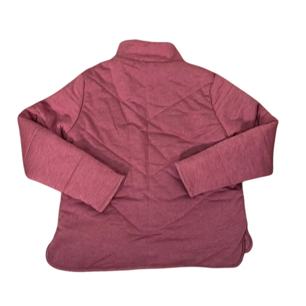 Three Dots Quilted Zip Up Jacket Pink Heathered Casual‎ Athleisure Women's Small - Image 2