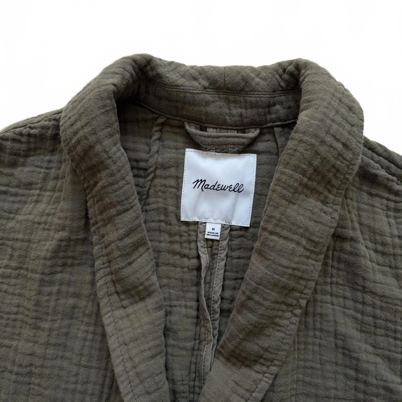 Madewell Lightspun Dorset Blazer Double Gauze Cotton Green Women’s Size Medium - Image 5