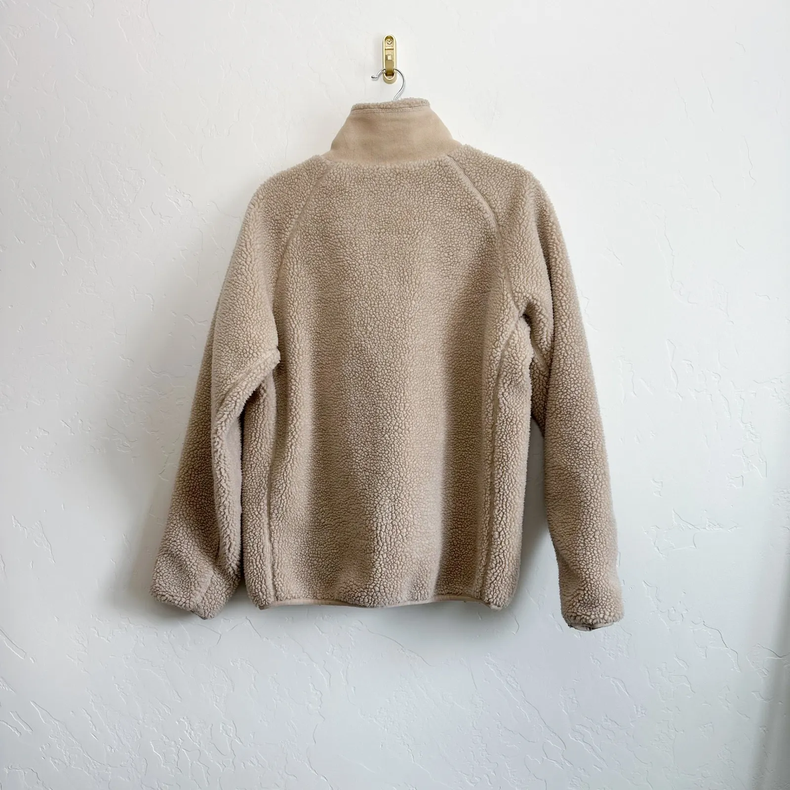 Brandy Melville | John Galt Willow Full-Zip Sherpa Teddy Jacket in Tan - Image 3