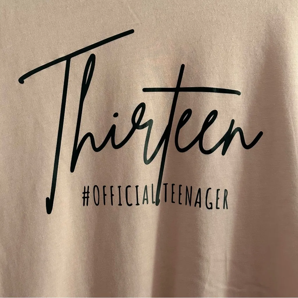 Bella + Canvas Official Teenager Shirt (M) – Peach Thirteen 13th Birthday Gift - Image 3