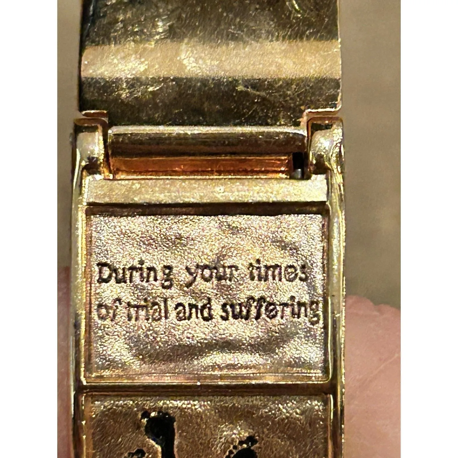 VTG CATO Quartz Watch Cream Dial Stainless Steel Gold Cuff Band Works - Image 5