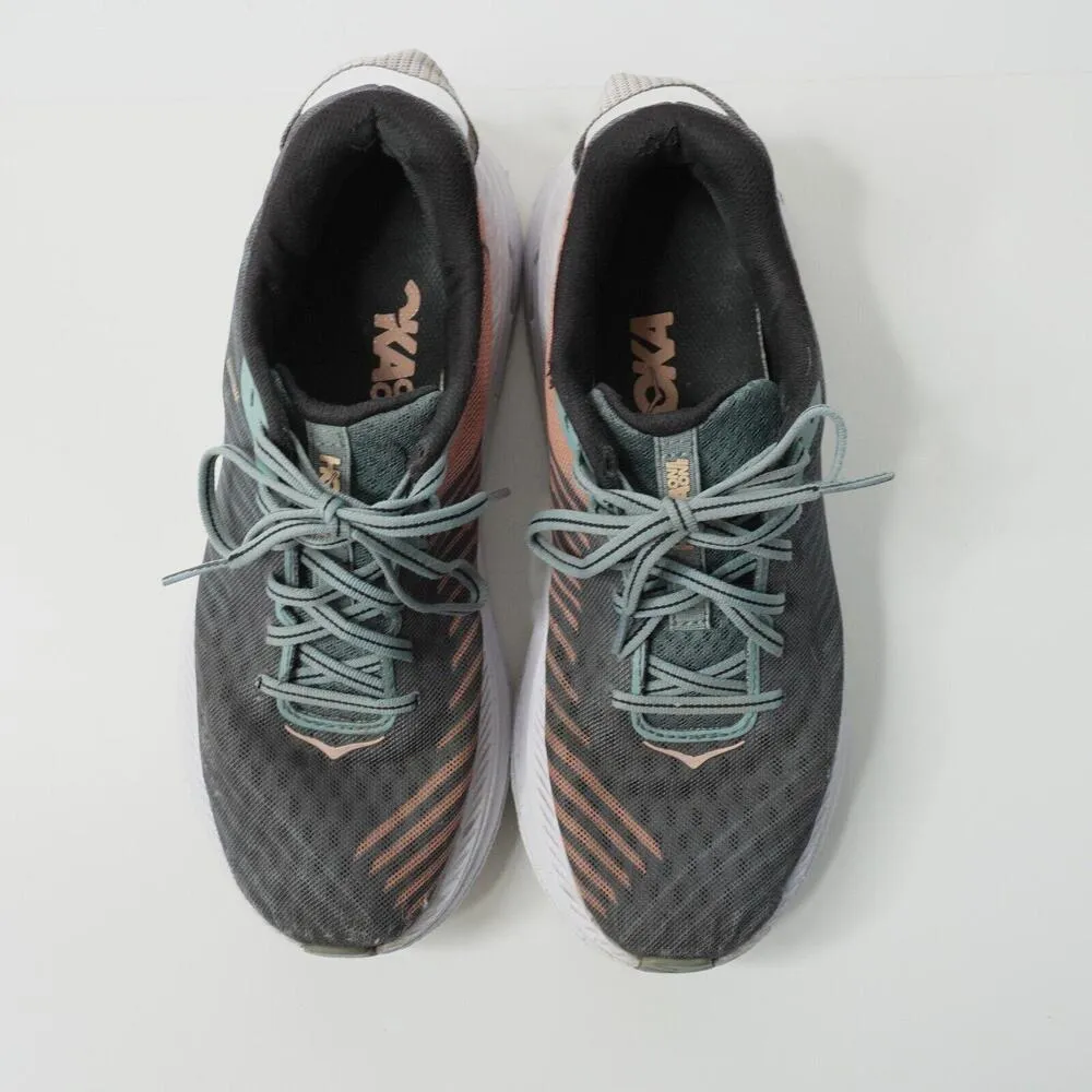 Hoka One One Rincon Womens 7.5 Gray‎ Salmon Pink Chunky Lace Up Comfort SEE Gray - Image 8